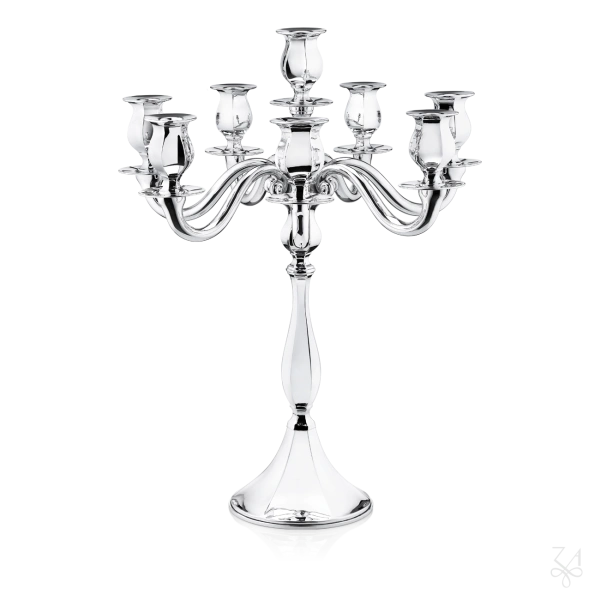 STERLING SILVER RELIGIOUS CANDELABRA ZURICH 25 8L 2