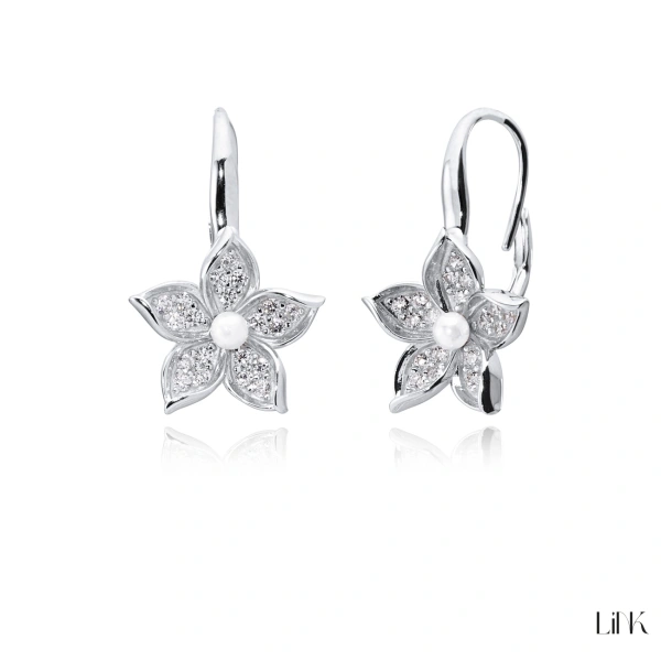 PENDIENTES CON CIRCONIAS Y PERLA 2