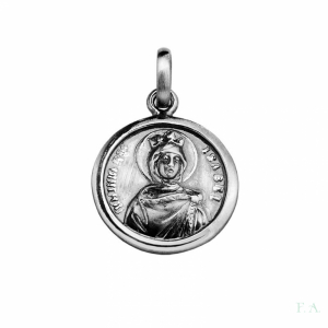 MEDALLA EN PLATA -REDONDA -RAINHA STA ISABEL -1.5MM 1