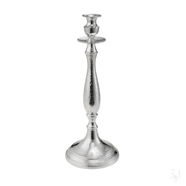 STERLING SILVER HAMMERED CANDLESTICK BL 1F H.36 CM 2