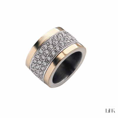 ALIANZA PLATA 925/ORO9K-69CIRCONITAS-1,4CM-CHOCOLATE E NATAS 1