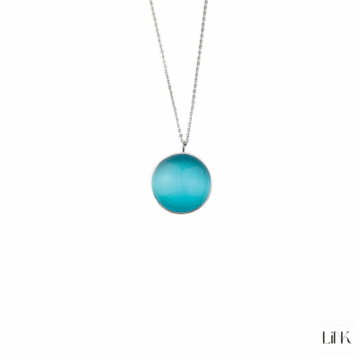 COLLAR EN PLATA C/PIEDRA CELESTE 1