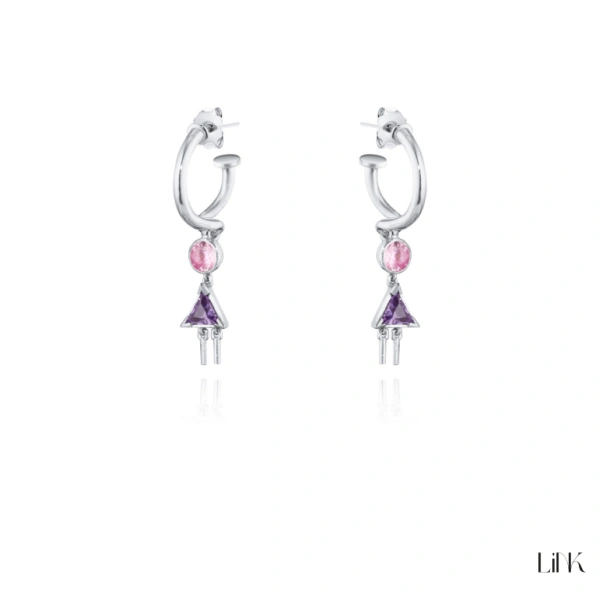 PENDIENTES LINK - 2 NIÑAS PIEDRA ROSA 1