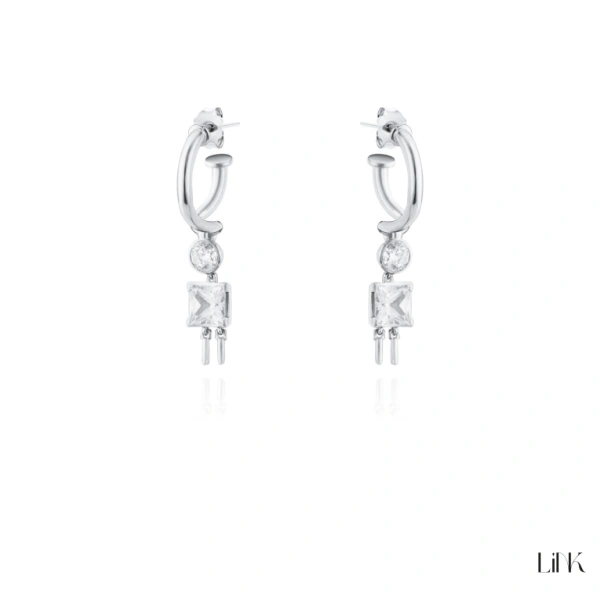 PENDIENTES LINK - 2 NIÑOS PIEDRA BLANCA 1