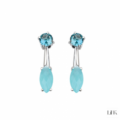 PENDIENTES EN PLATA C/ PIEDRA CELESTE 1