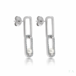 PENDIENTES CON CIRCONITAS Y PERLAS 1