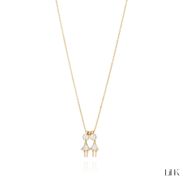Colar Link - 2 meninas - branco 3
