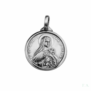 MEDALLA EN PLATA -REDONDA -STª TERESINHA MENINO JESUS -1.8MM 1
