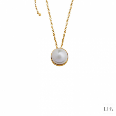 COLLAR PERLA EN PLATA  DORADA - CLASSIC STYLE 1