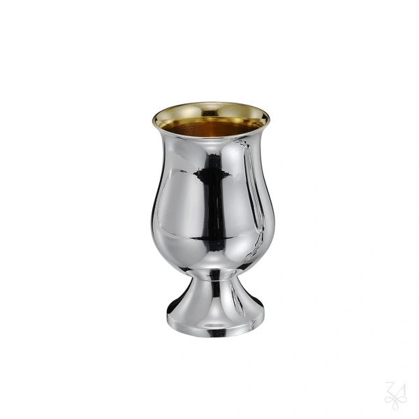 STERLING SILVER SMOOTH WINE GLASS GOLD INSIDE H.7,5 CM 3