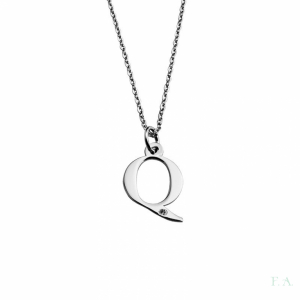 COLLAR EN PLATA C/ PIEDRA - LETRA Q 1