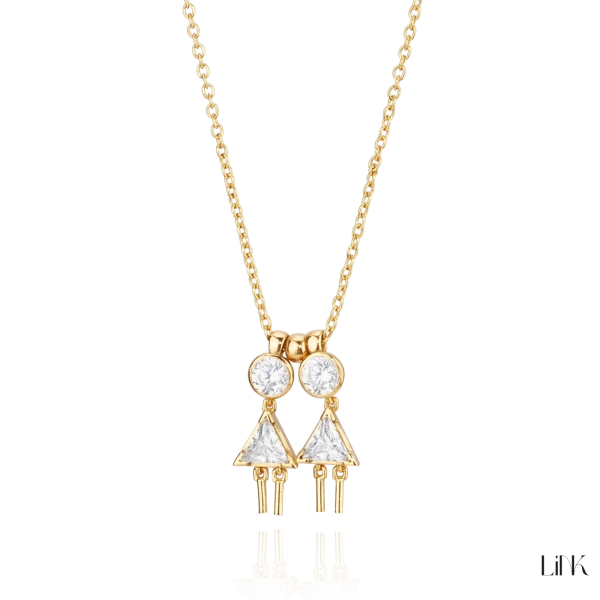 Colar Link - 2 meninas - branco 1
