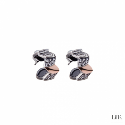 PENDIENTES PLATA 925/ORO9K - 48 CIRCONITAS -2CM- INCA 1