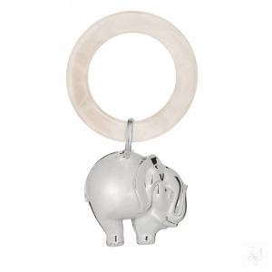 SONAJERO EN PLATA CON ARO - ELEFANTE 1