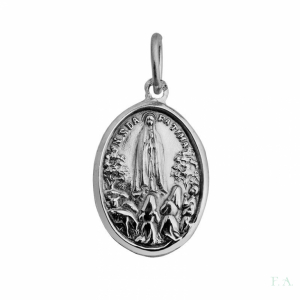 MEDALLA EN PLATA OVALADA - N. SRA FATIMA 1.7CM 1