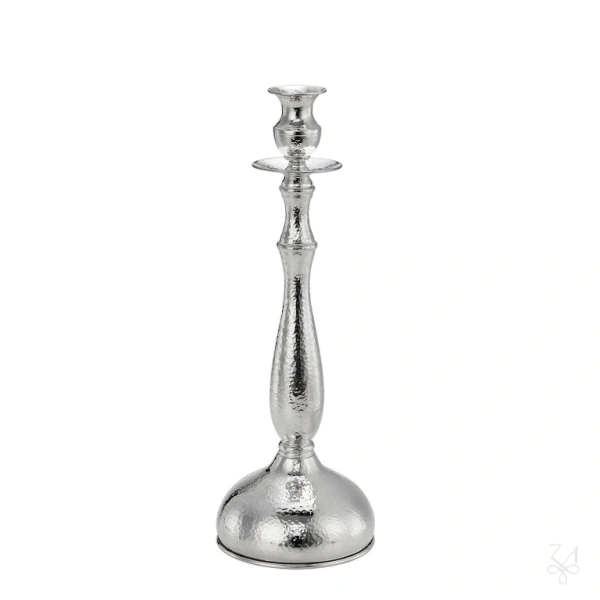 STERLING SILVER HAMMERED CANDLESTICK BL 1F H.36 CM 1