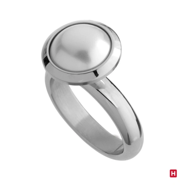 ANILLO ACERO 4MM CON PERLA "PEARL LOVE" 1