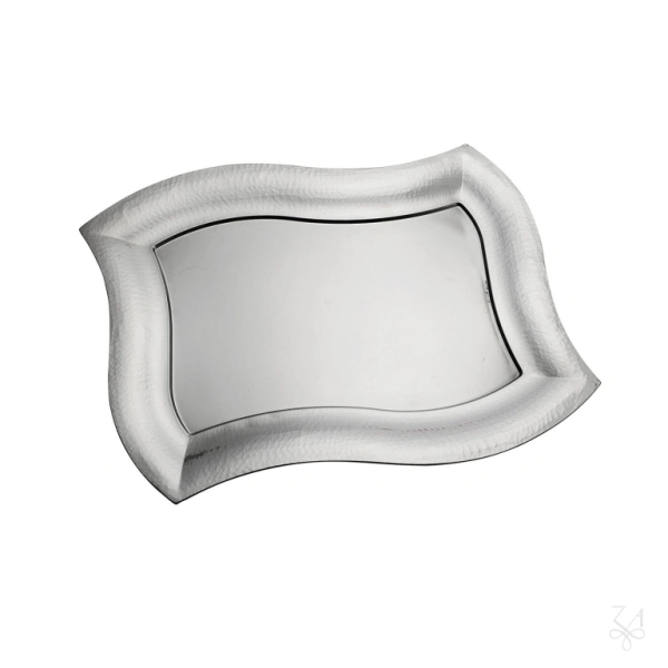 STERLING SILVER VENEZIA TRAY HAMMERED BORDER 40X31 CM 1