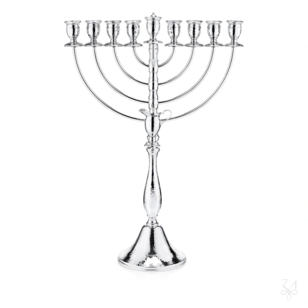 SILVER PLATED HAMMERED MENORAH 1