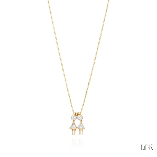 Colar Link - 2 meninas - branco 2