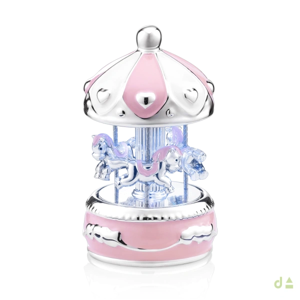 CARRUSEL MUSICAL ROSA CABALLOS 2