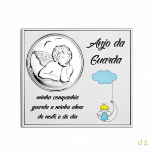 CUADRO CON ORACION ANGEL DE LA GUARDA - CELESTE 1