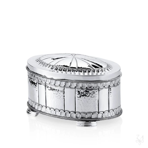 Etrog Box  Zurich Oval Hammered23 3