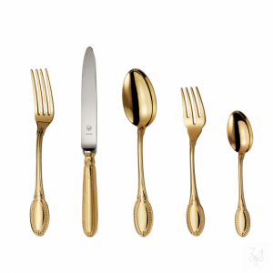 Flatware Set 5 Pieces - Mod. Impero - Gold 14Kt 1