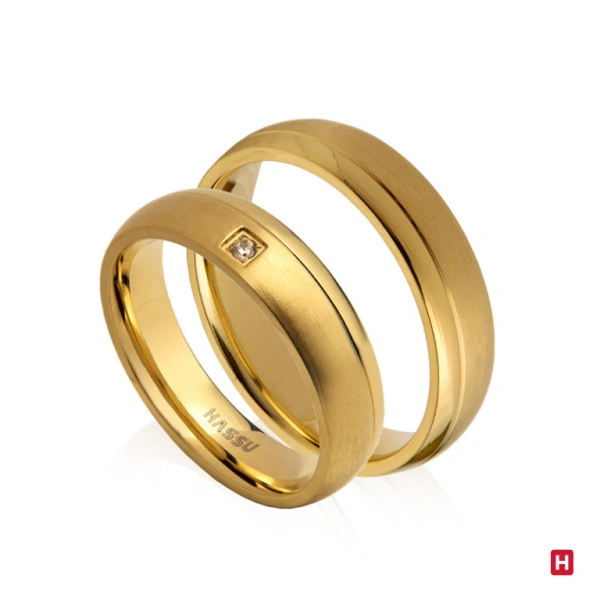 Set Wedding Rings Hassu Classic Golden 1