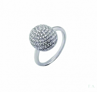 ANILLO BOLA CIRCONITAS BLANCAS 1