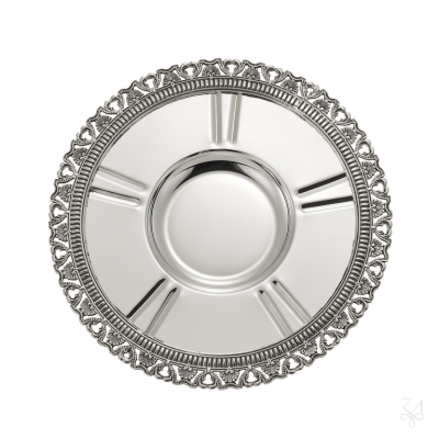 Kiddush Plate Zurich Plain w/ Casting Border - D.-20cm 1