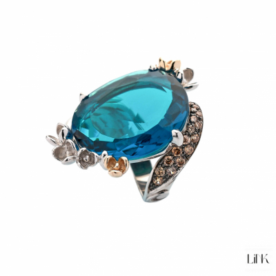 ANILLO PLATA925 Y ORO9K -20 CIRCONITAS- ROMANCE DE PRIMAVERA 1