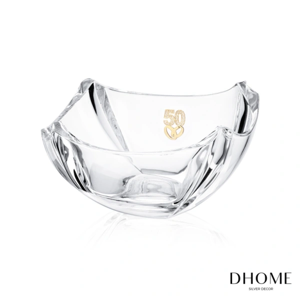 TAZA DE CRISTAL C/ APLICACION EN PLATA 50 ANIVERSARIO 30.5CM 1