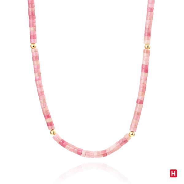 Necklace Hassu Golden - Pink 3
