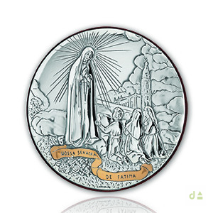 CUADRO ICONO REDONDO N.S. FATIMA 16CM DORADO 1