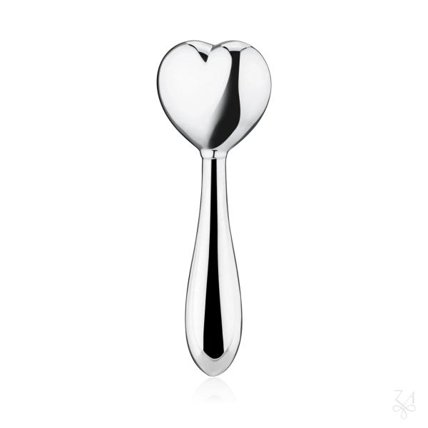 STERLING SILVER BABY RATTLE SMALL HEART 2