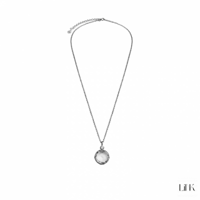 COLLAR PLATA REDONDO C/ CIRCONIAS - SIMPLE STYLE 2