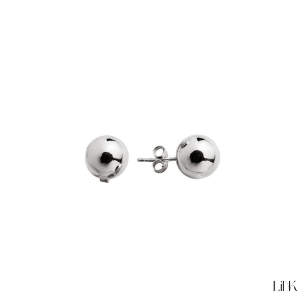PENDIENTES EN PLATA BOLA LISA 1