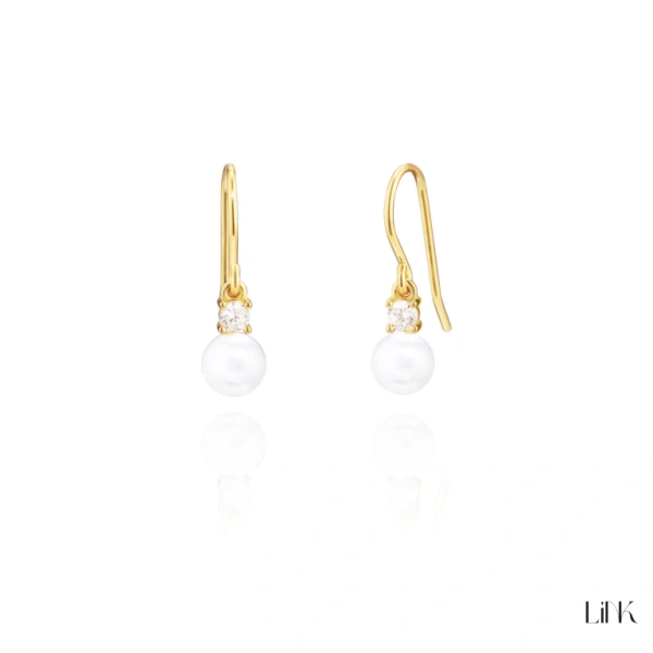 PENDIENTES LINK C/ PERLAS + CIRCONIAS 1
