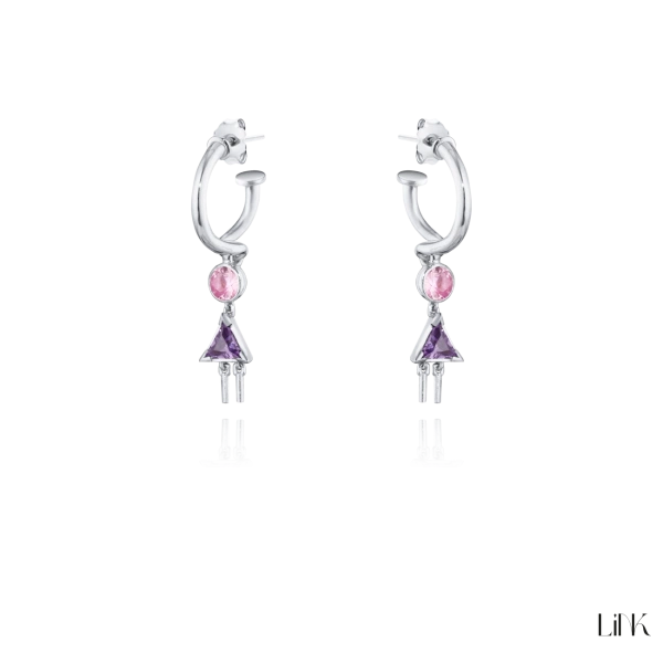 PENDIENTES LINK - 2 NIÑAS PIEDRA ROSA 2