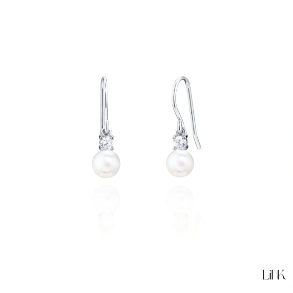 PENDIENTES LINK C/ PERLAS + CIRCONIAS 1