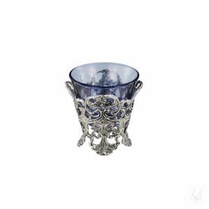 Salt Holder w/ Blue Crystal - H.- 5cm 1