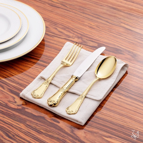 Table Spoon - Mod. Floreale - Gold 14kt 3