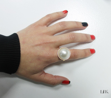 ANILLO EN PLATA DORADA- PERLA 2