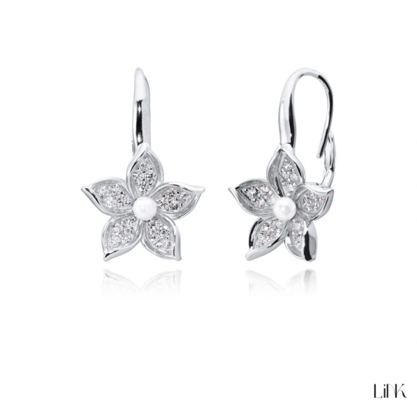 PENDIENTES CON CIRCONIAS Y PERLA 1