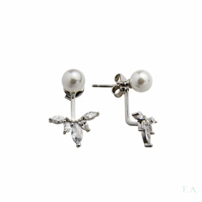 PENDIENTES CON CIRCONIAS Y PERLAS 1