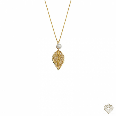 Filigree Necklace Saudade - Olive Leaf 1