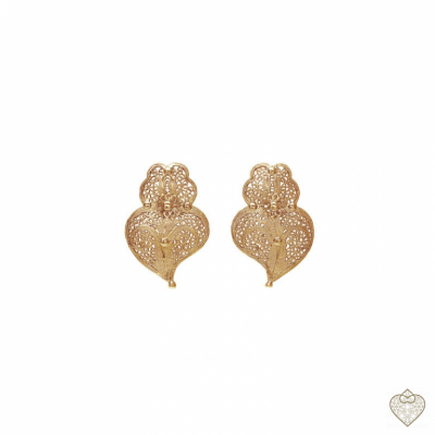 PENDIENTES EN PLATA DORADA - MOD. CORAZON-2.5CM 1