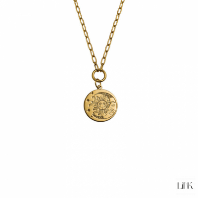 Necklace Link Misty Style Golden - Sun and Moon 1