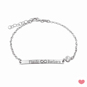 PULSERA EN PLATA C/ PLACA PERSONALIZABLE 1